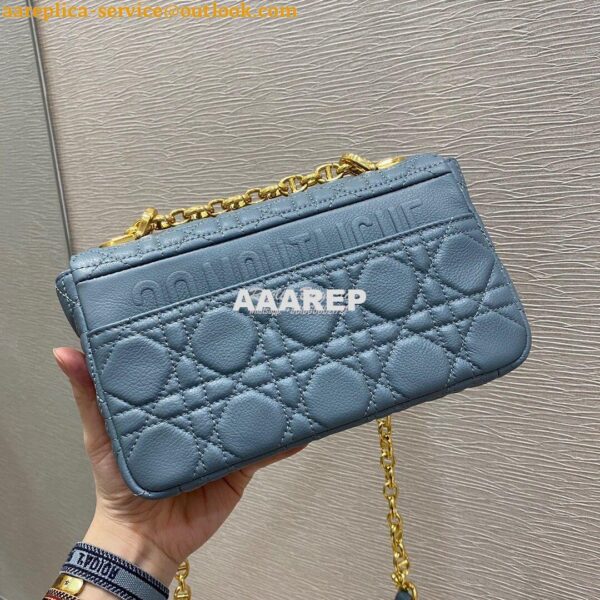 Replica Dior Small Caro Bag Soft Cannage Calfskin M9241 Cloud Blue 7