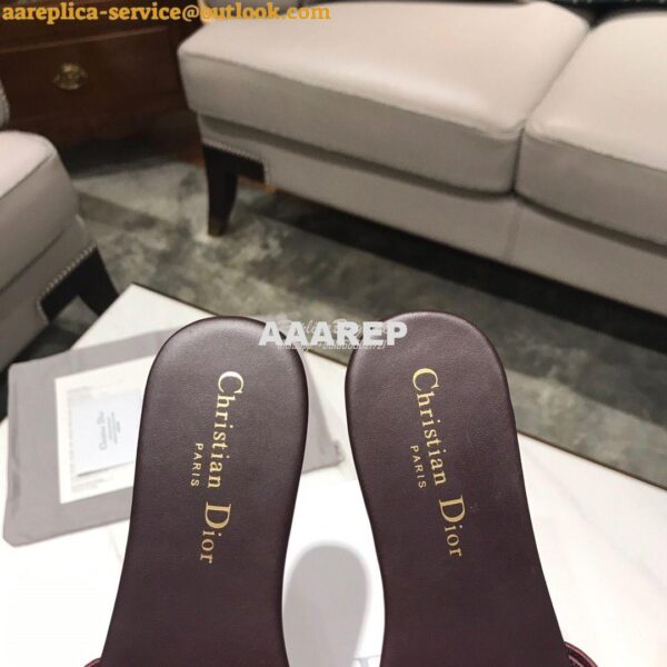 Replica Dior DWAY Mule Embroidery KCQ166 Burgundy 10