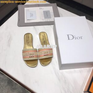 Replica Dior DWAY Mule Embroidery KCQ166 Gold