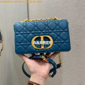 Replica Dior Small Caro Bag Soft Cannage Calfskin M9241 Ocean Blue 2