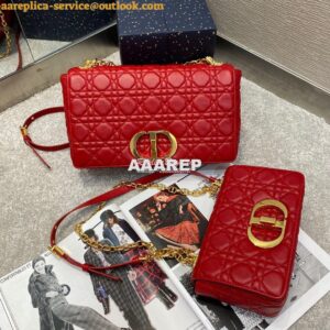 Replica Dior Small Caro Bag Soft Cannage Calfskin M9241 Red