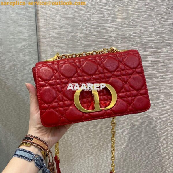 Replica Dior Small Caro Bag Soft Cannage Calfskin M9241 Red 5