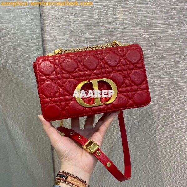 Replica Dior Small Caro Bag Soft Cannage Calfskin M9241 Red 6