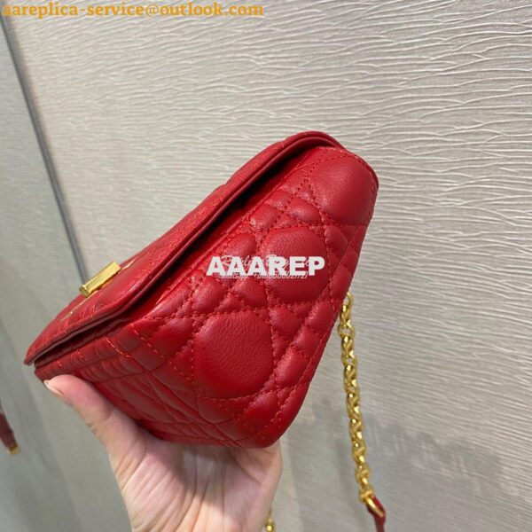 Replica Dior Small Caro Bag Soft Cannage Calfskin M9241 Red 8