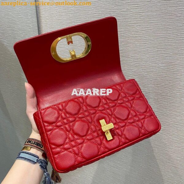 Replica Dior Small Caro Bag Soft Cannage Calfskin M9241 Red 10