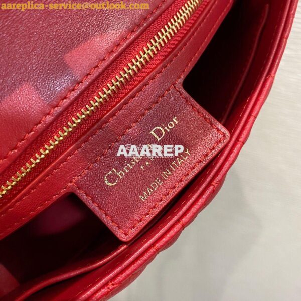 Replica Dior Small Caro Bag Soft Cannage Calfskin M9241 Red 12