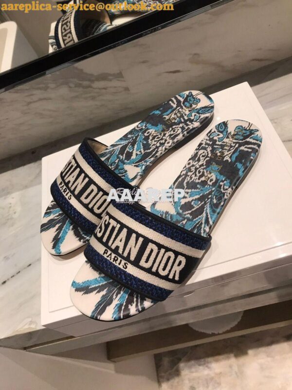 Replica Dior DWAY Mule Toile De Jouy Embroidery KCQ166 Palms 4