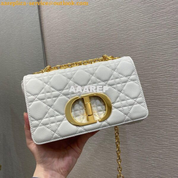 Replica Dior Small Caro Bag Soft Cannage Calfskin M9241 White 3