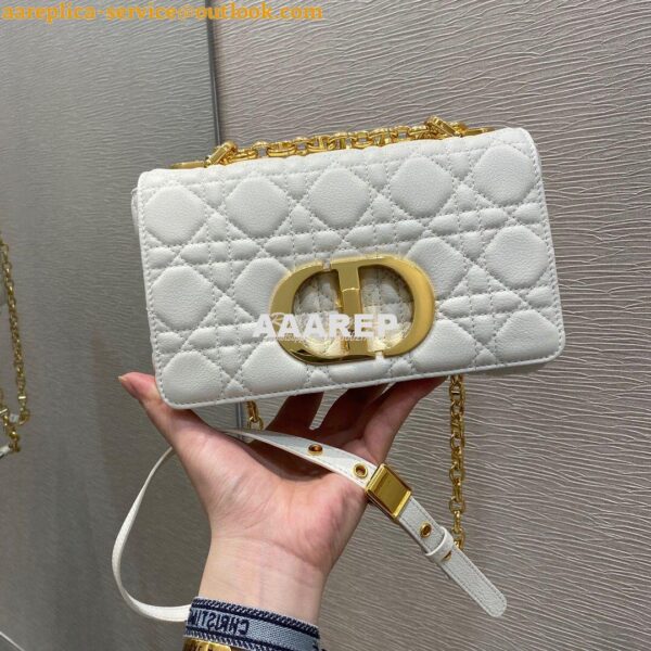 Replica Dior Small Caro Bag Soft Cannage Calfskin M9241 White 4