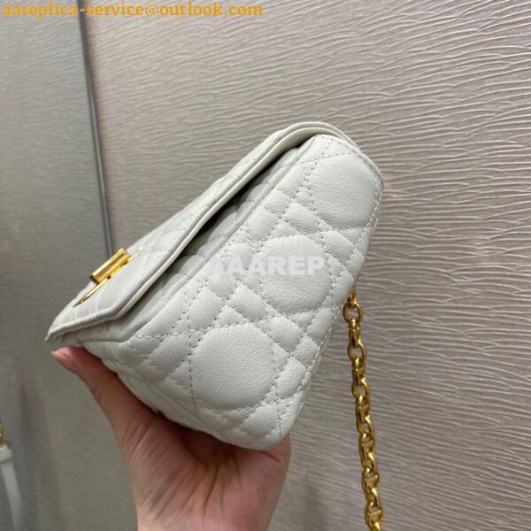 Replica Dior Small Caro Bag Soft Cannage Calfskin M9241 White 6