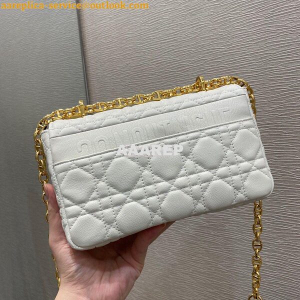 Replica Dior Small Caro Bag Soft Cannage Calfskin M9241 White 7