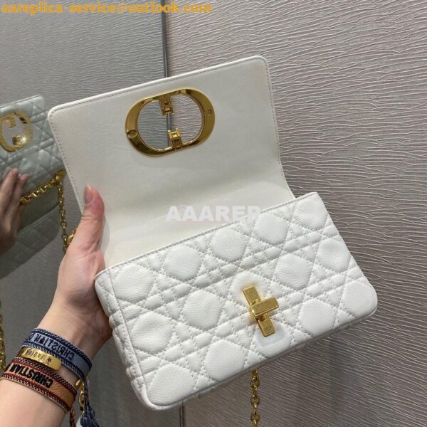 Replica Dior Small Caro Bag Soft Cannage Calfskin M9241 White 8