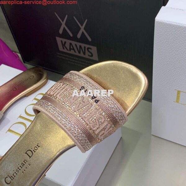 Replica Dior Women's Shoes Dway Slide Diamond Embroidered KCQ166ERC Pink 8