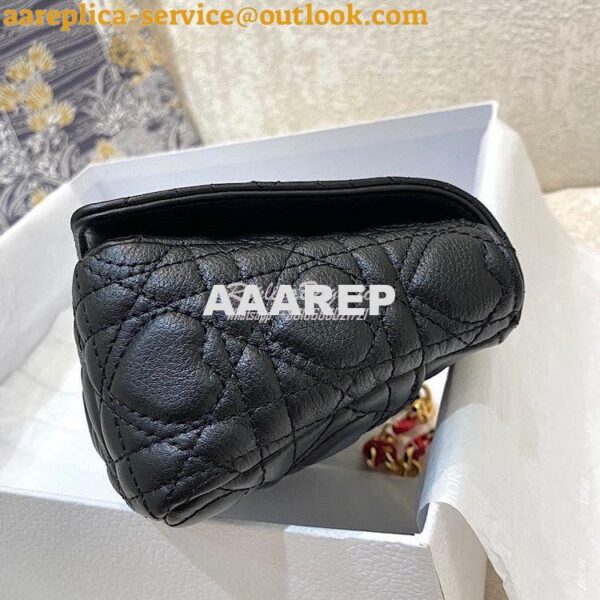 Replica Dior Small Dioramour Caro Bag Black Cannage Calfskin with Hear 6