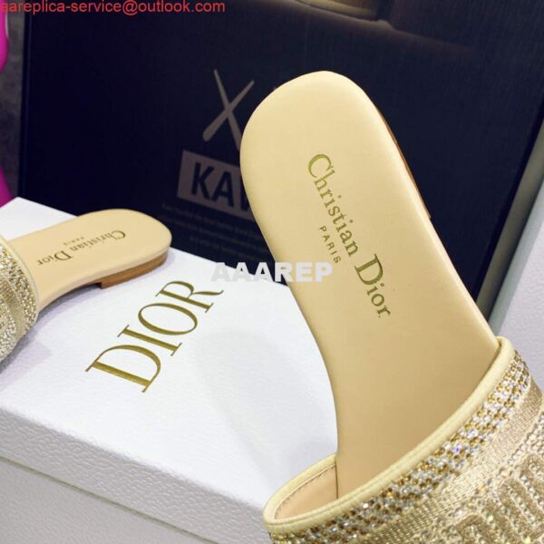 Replica Dior Women's Shoes Dway Slide Diamond Embroidered KCQ166ERC Yellow 6