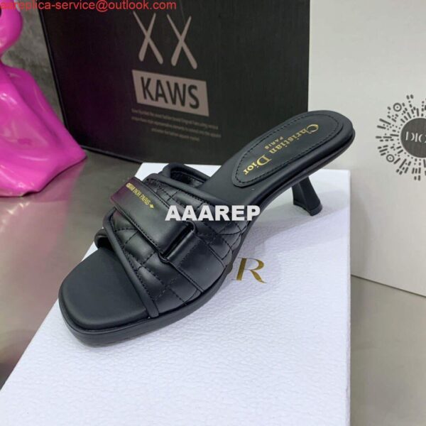 Replica Dior Women's Shoes evolution heeled slide KCQ731CQC Black 5