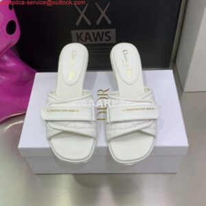 Replica Dior Women's Shoes evolution heeled slide KCQ731CQC White 2