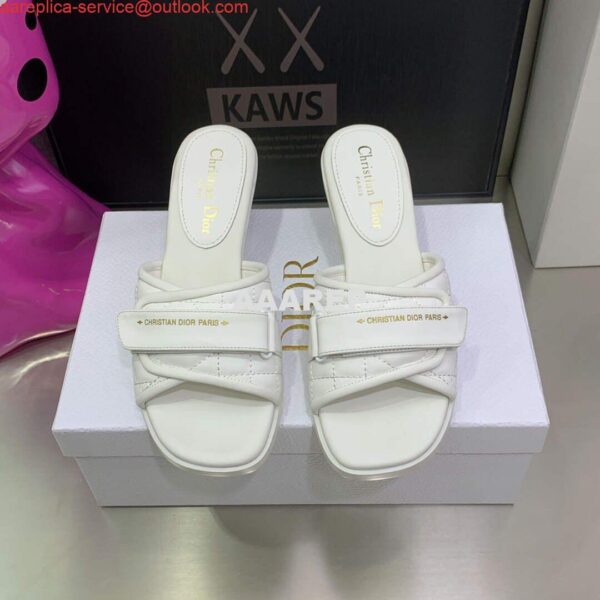 Replica Dior Women's Shoes evolution heeled slide KCQ731CQC White 4