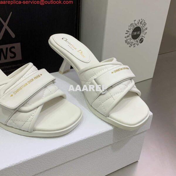 Replica Dior Women's Shoes evolution heeled slide KCQ731CQC White 5