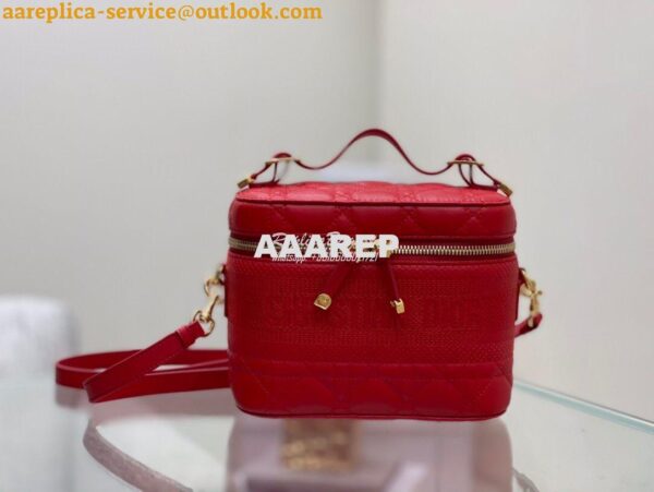 Replica Dior Small Diortravel Vanity Case in Red Lambskin S5488 3