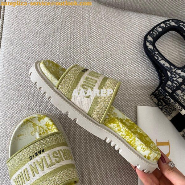 Replica Dior Dway Slide Embroidered Cotton KCQ550 ii 12