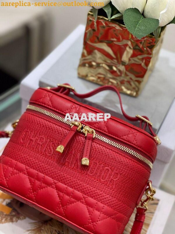 Replica Dior Small Diortravel Vanity Case in Red Lambskin S5488 5