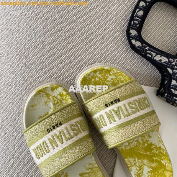 Replica Dior Dway Slide Embroidered Cotton KCQ550 ii 14