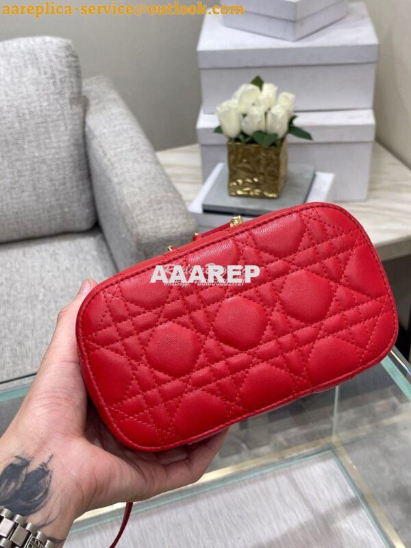 Replica Dior Small Diortravel Vanity Case in Red Lambskin S5488 13