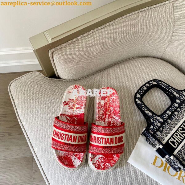 Replica Dior Dway Slide Embroidered Cotton KCQ550 ii 21