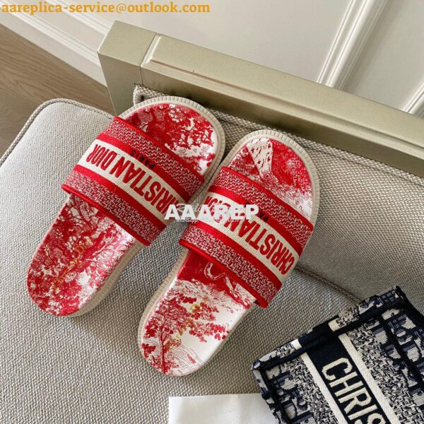 Replica Dior Dway Slide Embroidered Cotton KCQ550 ii 22