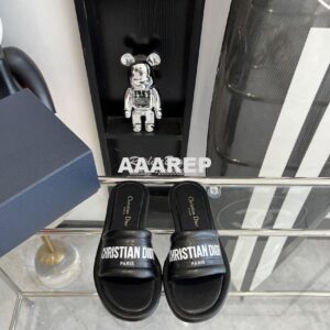 Replica Dior Every-D Slide Embossed Lambskin KCQ861 Black