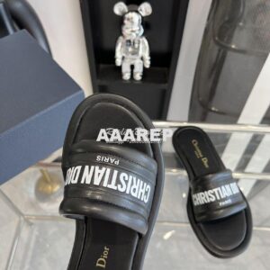 Replica Dior Every-D Slide Embossed Lambskin KCQ861 Black 2