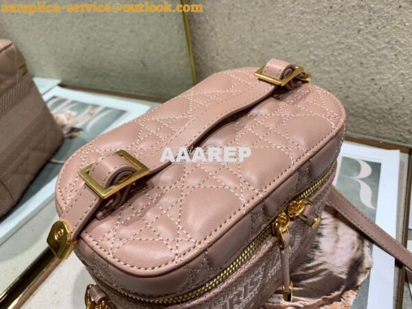 Replica Dior Small Diortravel Vanity Case in Rose Des Vents Lambskin S 9