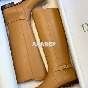 Replica Dior Empreinte Boot Black Soft Calfskin KCI607 Ochre 2