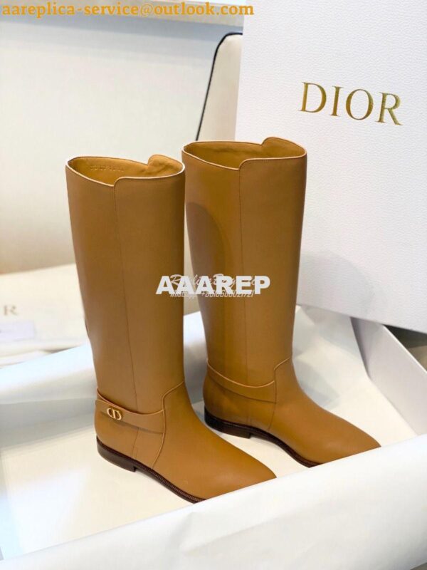 Replica Dior Empreinte Boot Black Soft Calfskin KCI607 Ochre 5