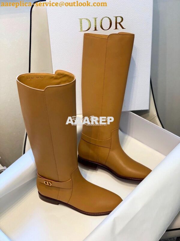 Replica Dior Empreinte Boot Black Soft Calfskin KCI607 Ochre 10