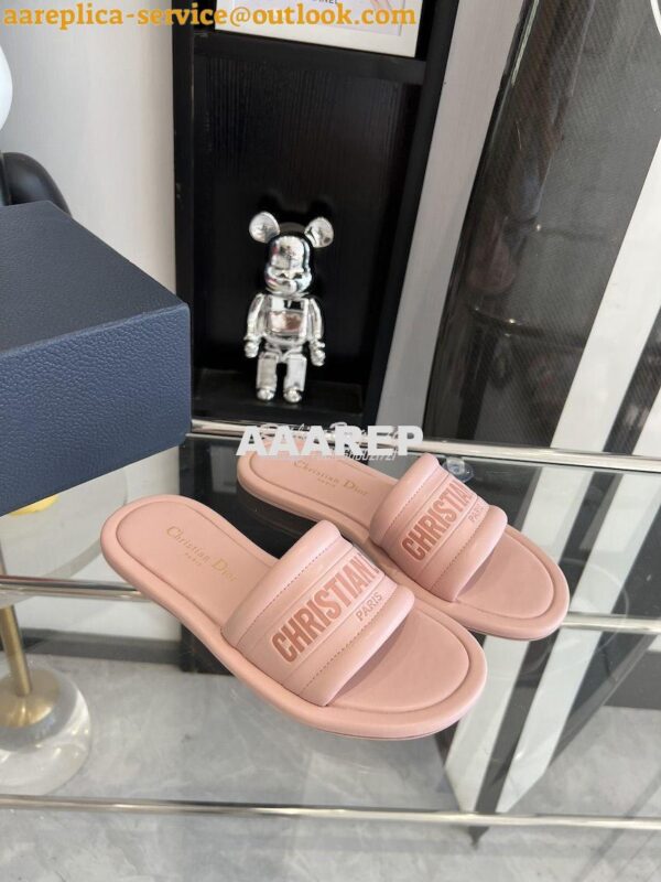 Replica Dior Every-D Slide Embossed Lambskin KCQ861 Pink 4