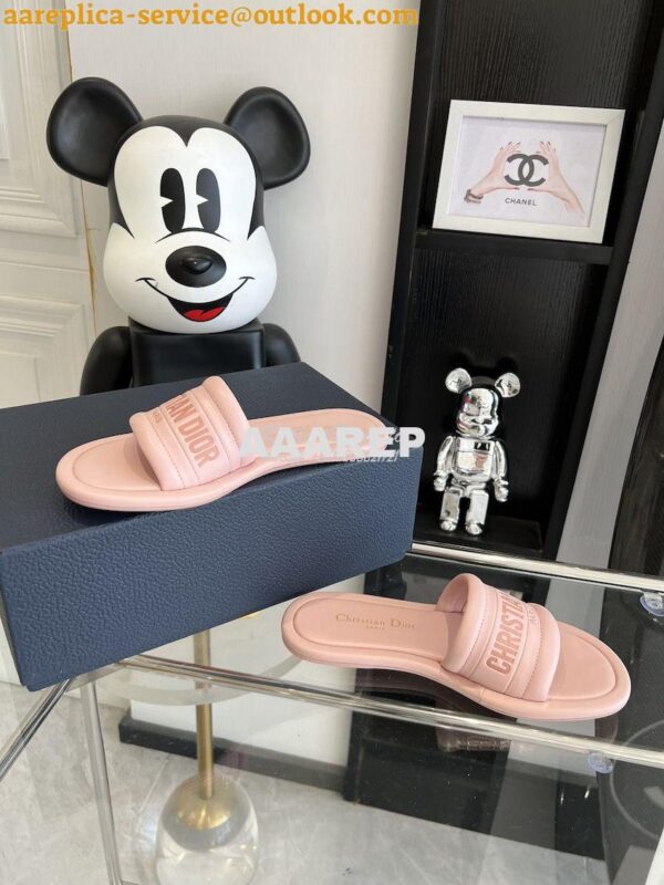 Replica Dior Every-D Slide Embossed Lambskin KCQ861 Pink 6