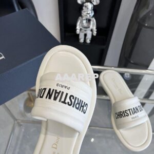 Replica Dior Every-D Slide Embossed Lambskin KCQ861 White 2