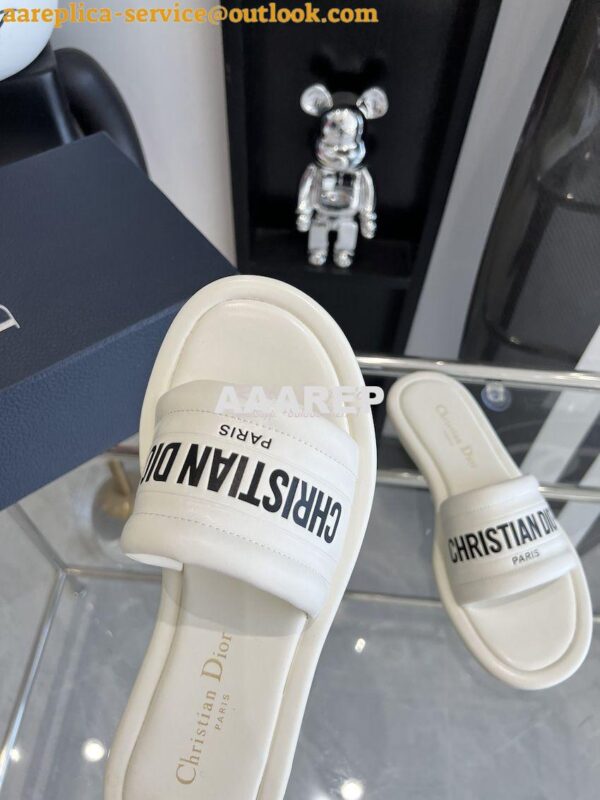 Replica Dior Every-D Slide Embossed Lambskin KCQ861 White 4