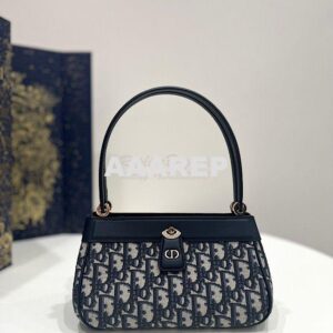 Replica Dior Small Key Bag Blue Oblique Jacquard M1844