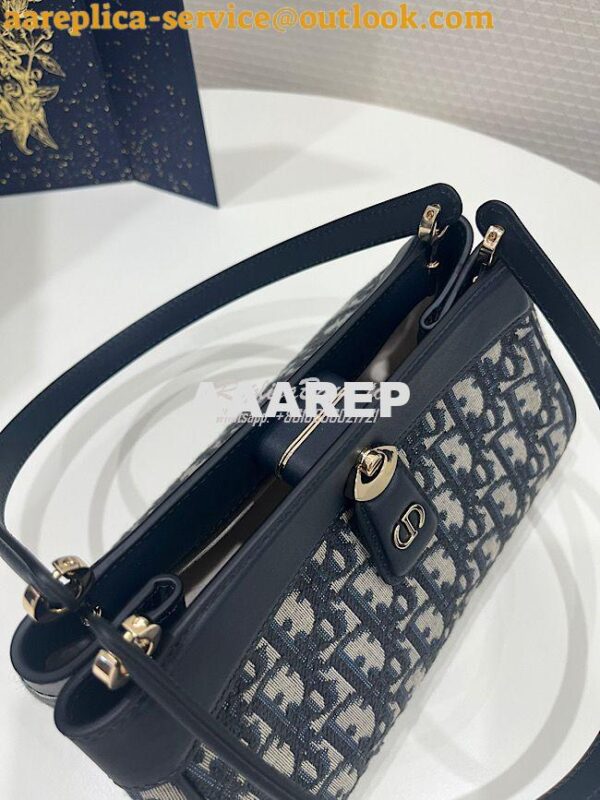 Replica Dior Small Key Bag Blue Oblique Jacquard M1844 7