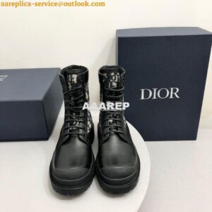 Replica Dior Explorer Ankle Boot Oblique Jacquard and Black Smooth 3BO 2