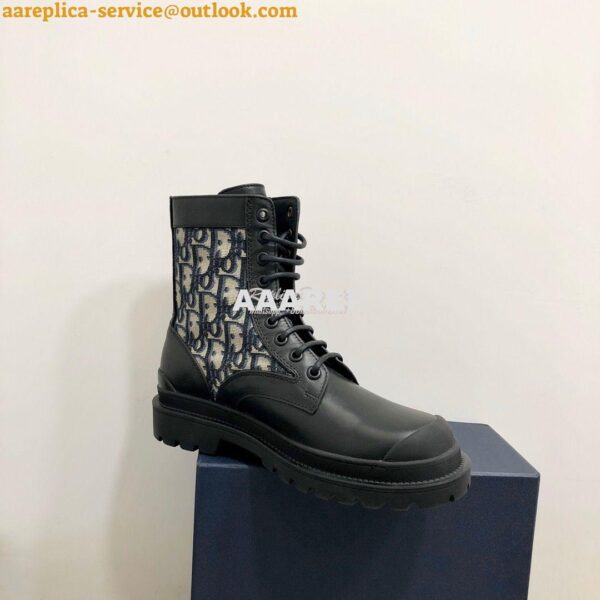 Replica Dior Explorer Ankle Boot Oblique Jacquard and Black Smooth 3BO 6