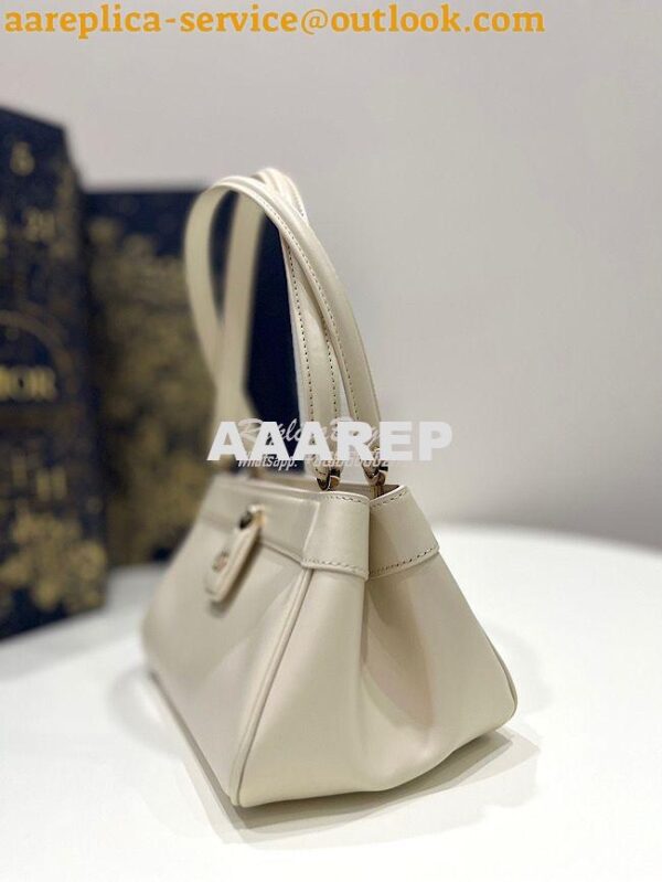 Replica Dior Small Key Bag Dusty Ivory Box Calfskin M1844 4