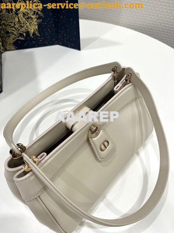 Replica Dior Small Key Bag Dusty Ivory Box Calfskin M1844 5