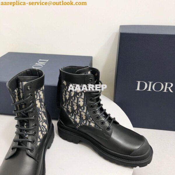 Replica Dior Explorer Ankle Boot Oblique Jacquard and Black Smooth 3BO 8