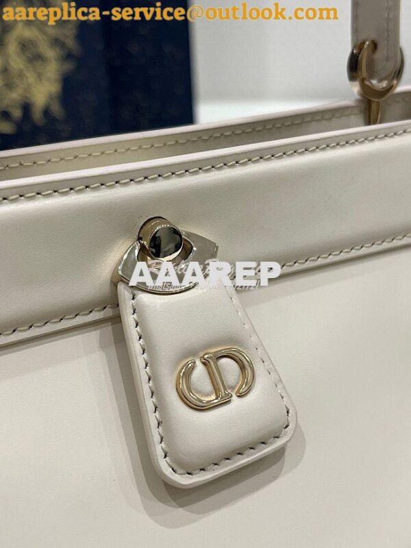 Replica Dior Small Key Bag Dusty Ivory Box Calfskin M1844 6