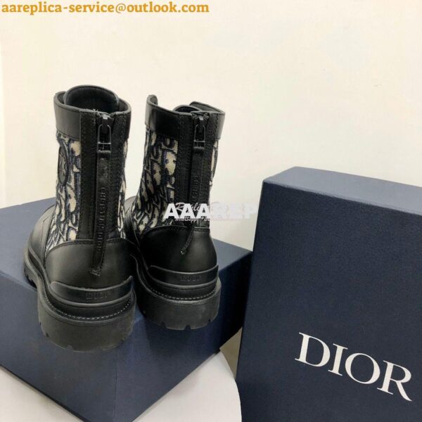 Replica Dior Explorer Ankle Boot Oblique Jacquard and Black Smooth 3BO 9