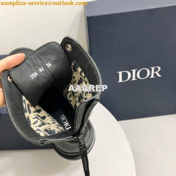 Replica Dior Explorer Ankle Boot Oblique Jacquard and Black Smooth 3BO 10